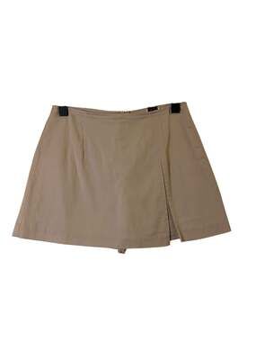 Unbranded Beige Front Side Slit Mini Skirt Women Sz XS